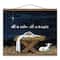 All is Calm All is Bright Nativity Teak Hanging Canvas